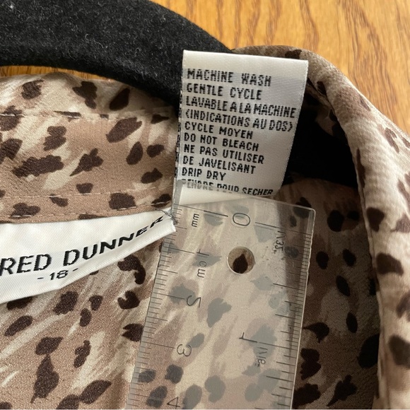 ALFRED DUNNER Animal Print Long Sleeve Collared Women’s Top 100% Polyester Sz 18 - Picture 8 of 14